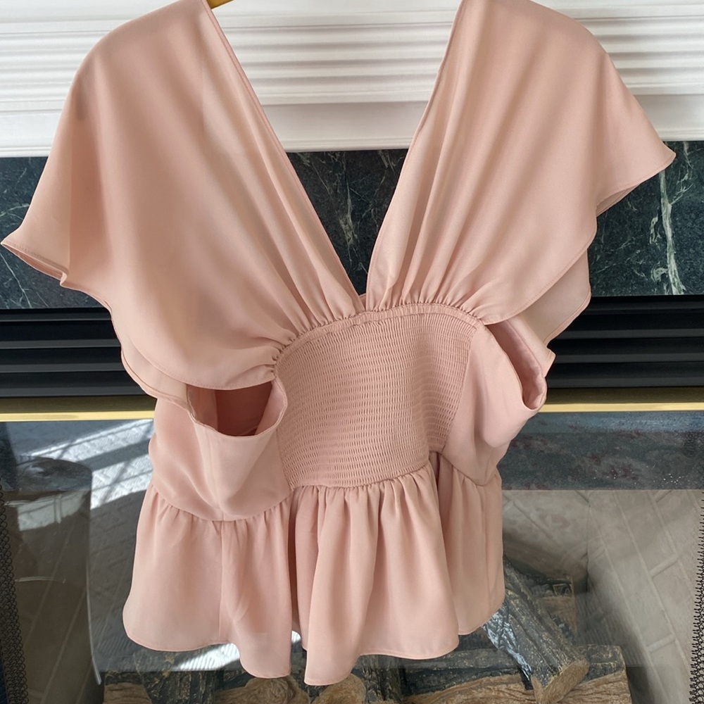 Express Flutter Sleeve Ruffle Bottom Blouse - image 2